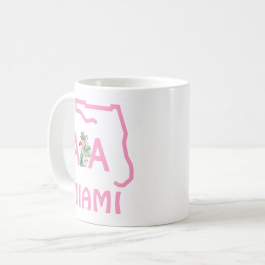 Miami Florida Route A1A Flamingos Kaffeetasse (Vorderseite Links)