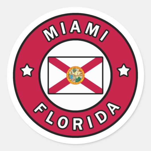 Miami Florida Runder Aufkleber (Vorderseite)