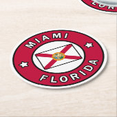 Miami Florida Runder Pappuntersetzer (Angewinkelt)