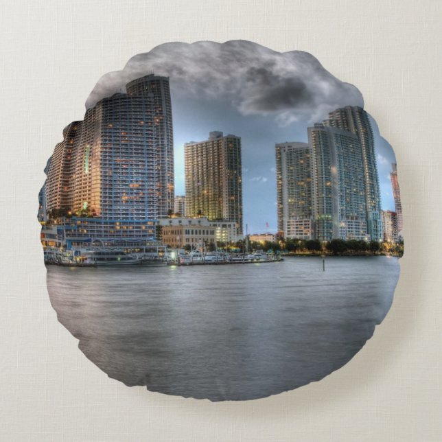 Miami, Florida Rundes Kissen (Vorderseite)