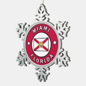 Miami Florida Schneeflocken Zinn-Ornament (Rechts)