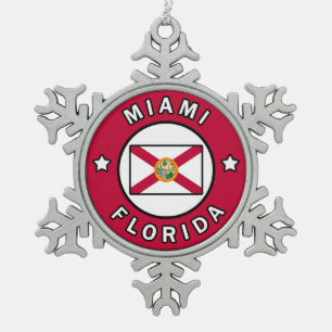 Miami Florida Schneeflocken Zinn-Ornament