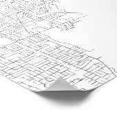 Miami, Florida (schwarz auf weiß) Poster (Ecke)