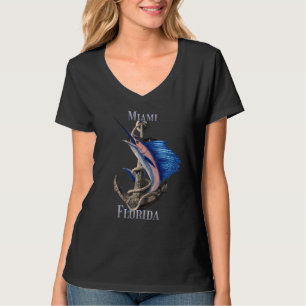 Miami Florida Schwertfisch Marlin Ocean Fischen T-Shirt