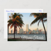 Miami Florida Skyline and Harbour At Night - USA Postkarte (Vorne/Hinten)