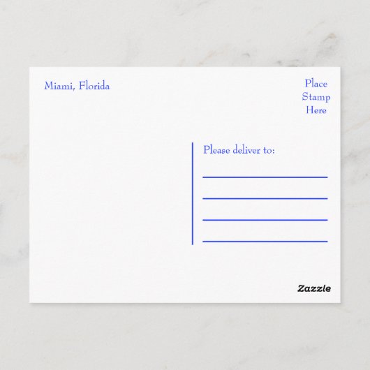 Miami Florida Skyline and Harbour At Night - USA Postkarte (Rückseite)