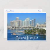 Miami Florida Skyline and Harbour - USA Postkarte (Vorne/Hinten)