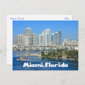 Miami Florida Skyline and Harbour - USA Postkarte (Vorne/Hinten)
