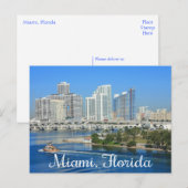 Miami Florida Skyline and Harbour - USA Postkarte (Vorne/Hinten)