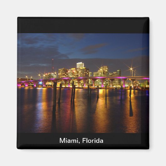Miami Florida Skyline bei Night Magnet (Vorne)