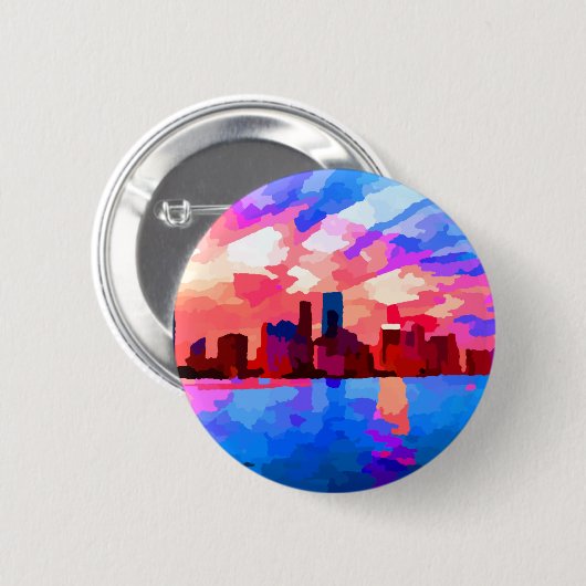 Miami Florida Skyline bei Sunset von Jon Baran Button (Vorne & Hinten)