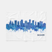 Miami Florida Skyline Blue Fleecedecke (Vorderseite (Horizontal))