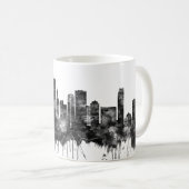 Miami Florida Skyline BW Kaffeetasse (VorderseiteRechts)