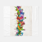 Miami Florida Skyline Fleecedecke (Vorderseite (Horizontal))
