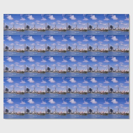 Miami, Florida Skyline Geschenkpapier (Flach)