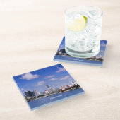 Miami, Florida Skyline Glasuntersetzer (Schrägansicht)