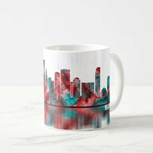 Miami Florida Skyline Kaffeetasse (VorderseiteRechts)