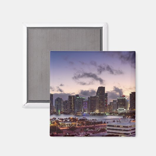 Miami, Florida Skyline, Magnet (Vorderseite/Rückseite)