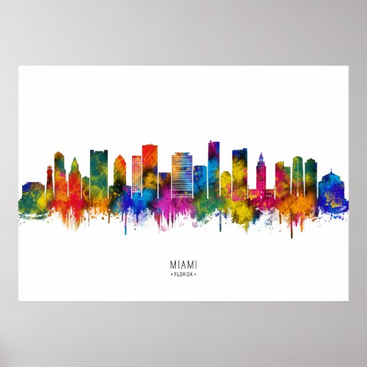 Miami Florida Skyline Poster (Vorne)
