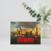 Miami Florida Skyline Postkarte (Stehend Vorderseite)