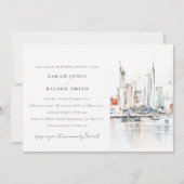 Miami Florida Skyline Probe Abendessen Einladung (Vorderseite)