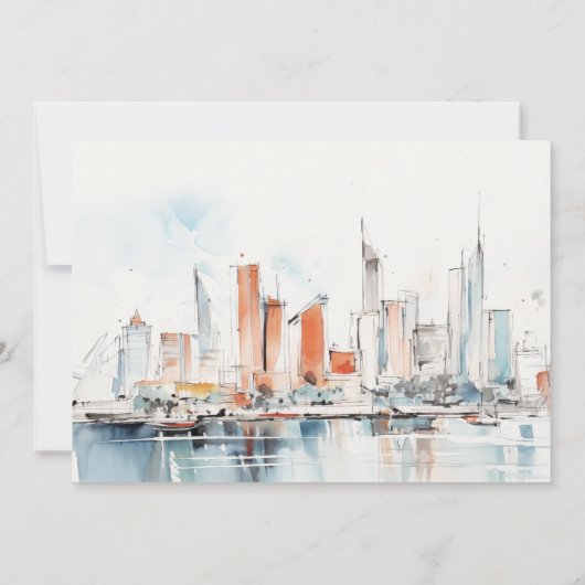 Miami Florida Skyline Probe Abendessen Einladung (Rückseite)