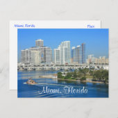 Miami Florida Skyline und Harbour Postcard Postkarte (Vorne/Hinten)