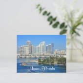 Miami Florida Skyline und Harbour Postcard Postkarte (Stehend Vorderseite)
