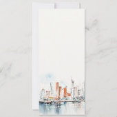Miami Florida Skyline Watercolor Wedding Menu Card Einladung (Rückseite)