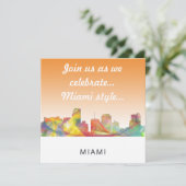 MIAMI FLORIDA SKYLINE WB1 EINLADUNG (Stehend Vorderseite)