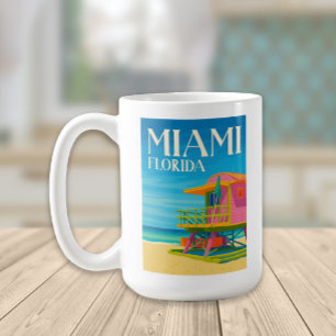 Miami Florida South Beach Life Guard Art Deco Kaffeetasse