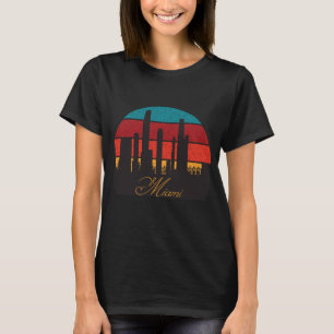 Miami Florida Strand Skyline Retro Reise T-Shirt