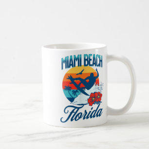 Miami Florida Strand Surfen Sommer Urlaub Vintage Kaffeetasse
