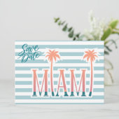 Miami Florida Strandhochzeit Foto Save the Date (Stehend Vorderseite)