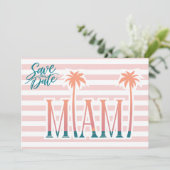 Miami Florida Strandhochzeit Foto Save the Date (Stehend Vorderseite)