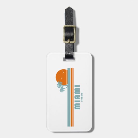 Miami Florida Sun Palm Trees Gepäckanhänger (Vorderseite vertikal)