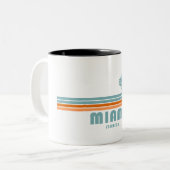 Miami Florida Sun Palm Trees Zweifarbige Tasse (Vorderseite Links)