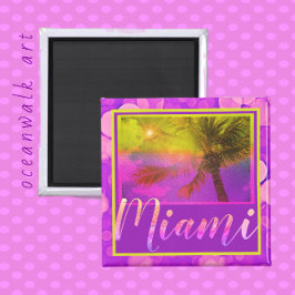 Miami Florida Sun und Palm Tree Magnet