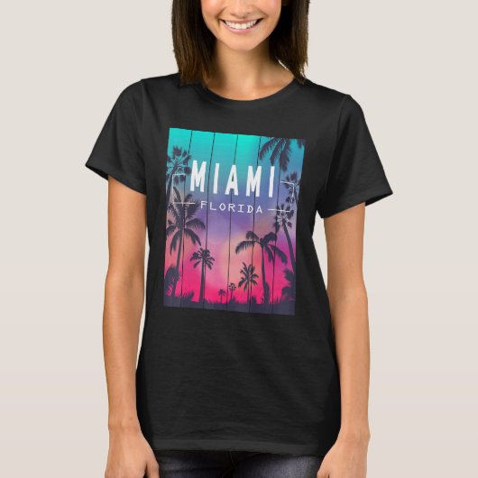 Miami Florida Sunset I Liebe Miami Beach Souvenir T-Shirt (Vorderseite)