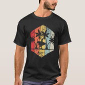 Miami Florida Surfing Palm Trees Beach Urlaub T-Shirt (Vorderseite)