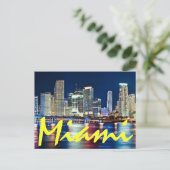 Miami, Florida, The Magic City am Abend. Postkarte (Stehend Vorderseite)