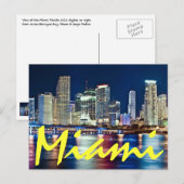 Miami, Florida, The Magic City am Abend. Postkarte (Vorne/Hinten)