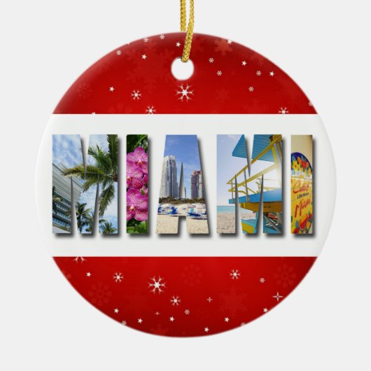 Miami Florida Travel Foto Weihnachten Keramik Ornament (Vorne)