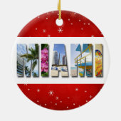 Miami Florida Travel Foto Weihnachten Keramik Ornament (Hinten)