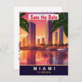 Miami, Florida, Travel Postcard, Save The Date (Vorne/Hinten)