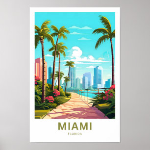 Miami Florida Travel Print Poster