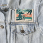 Miami Florida Travel South Beach Minimalist Retro Button (Insitu)