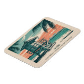 Miami Florida Travel South Beach Minimalist Retro Magnet (Linke Seite)
