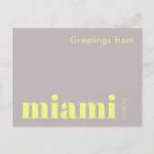 Miami Florida typografisch gelb Postkarte (Vorderseite)