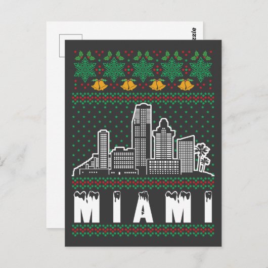 Miami Florida Ugly Christmas Postkarte (Vorne/Hinten)